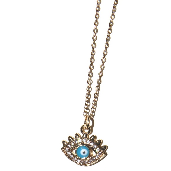 *New* 18K Gold Plated Evil Eye Cubic Zirconia Pendant Necklace Fine Jewelry 🧿 - Picture 1 of 11